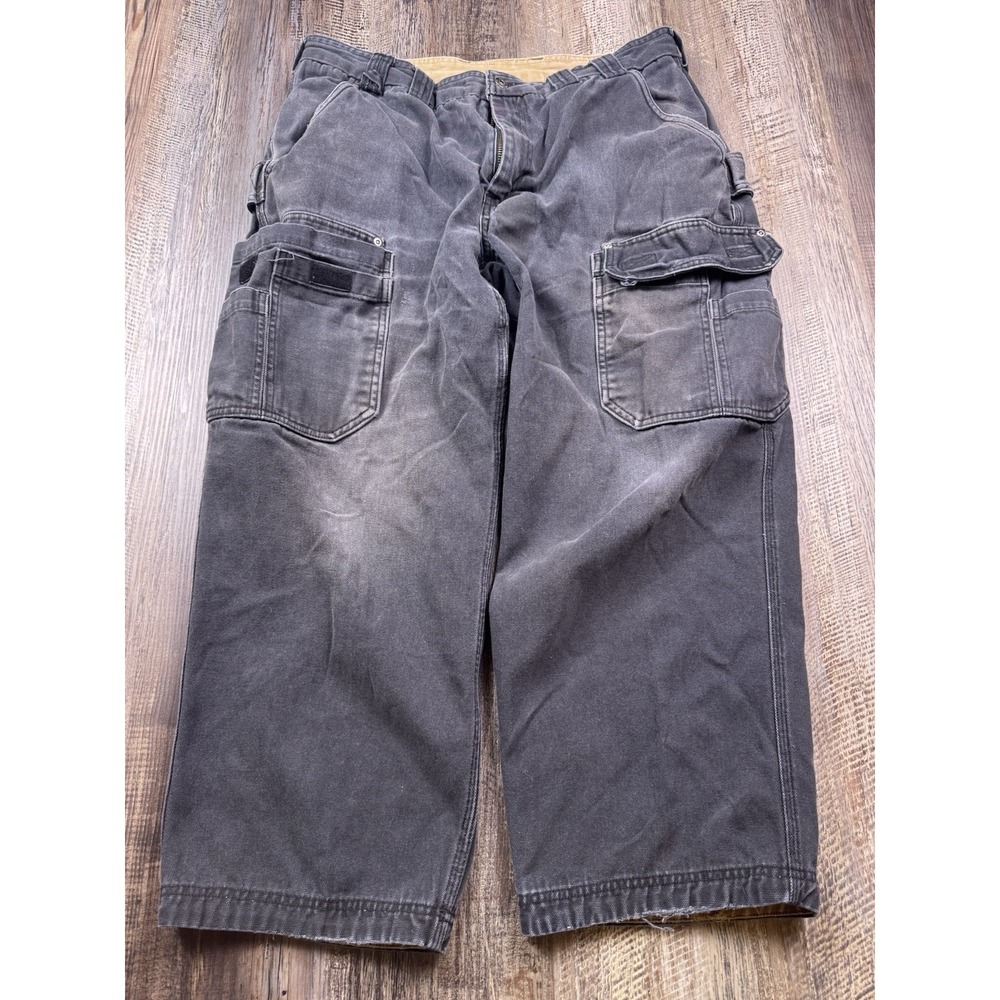 Duluth Trading Fire‎ Hose Relaxed Fit Cargo Work Pants Men's 40x30 Black Cotton